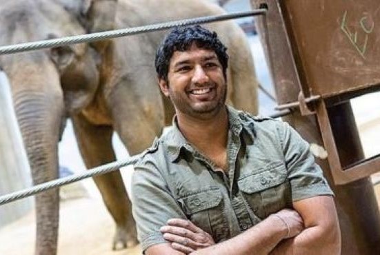 Photo of Sateesh with Elephants